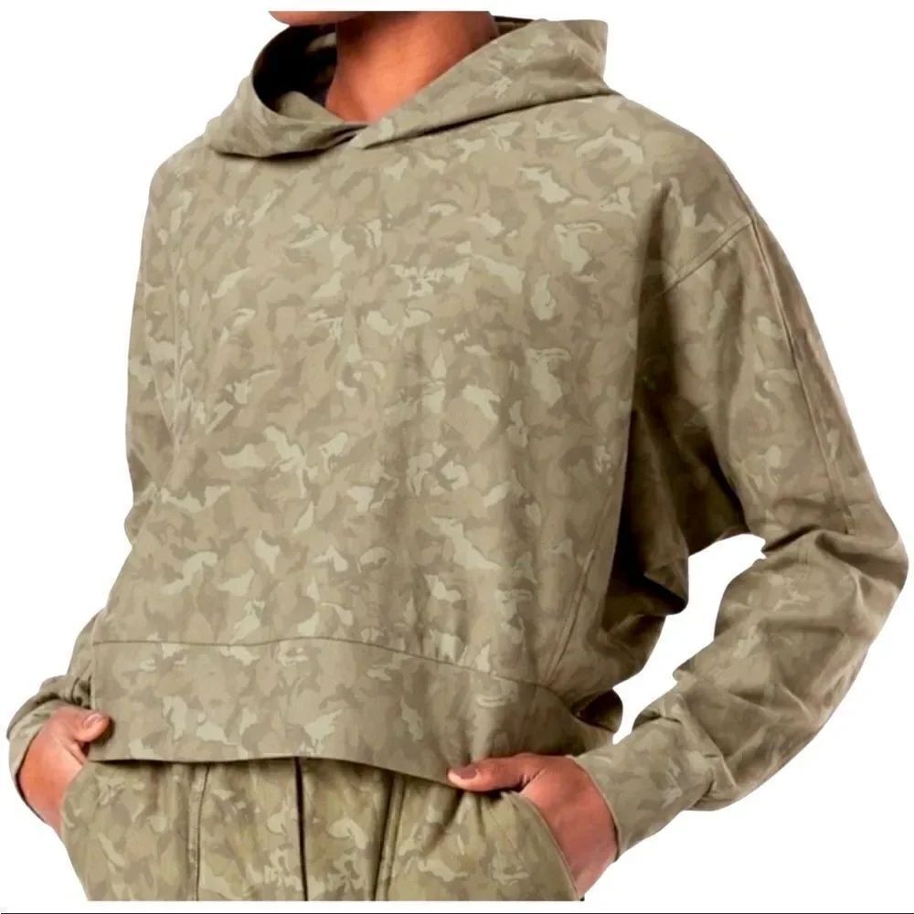 Athleta Farallon Camo Cropped Hoodie Women Size M